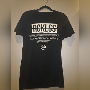 Young & Reckless Black Graphic Tee with Logo. EUC Size S